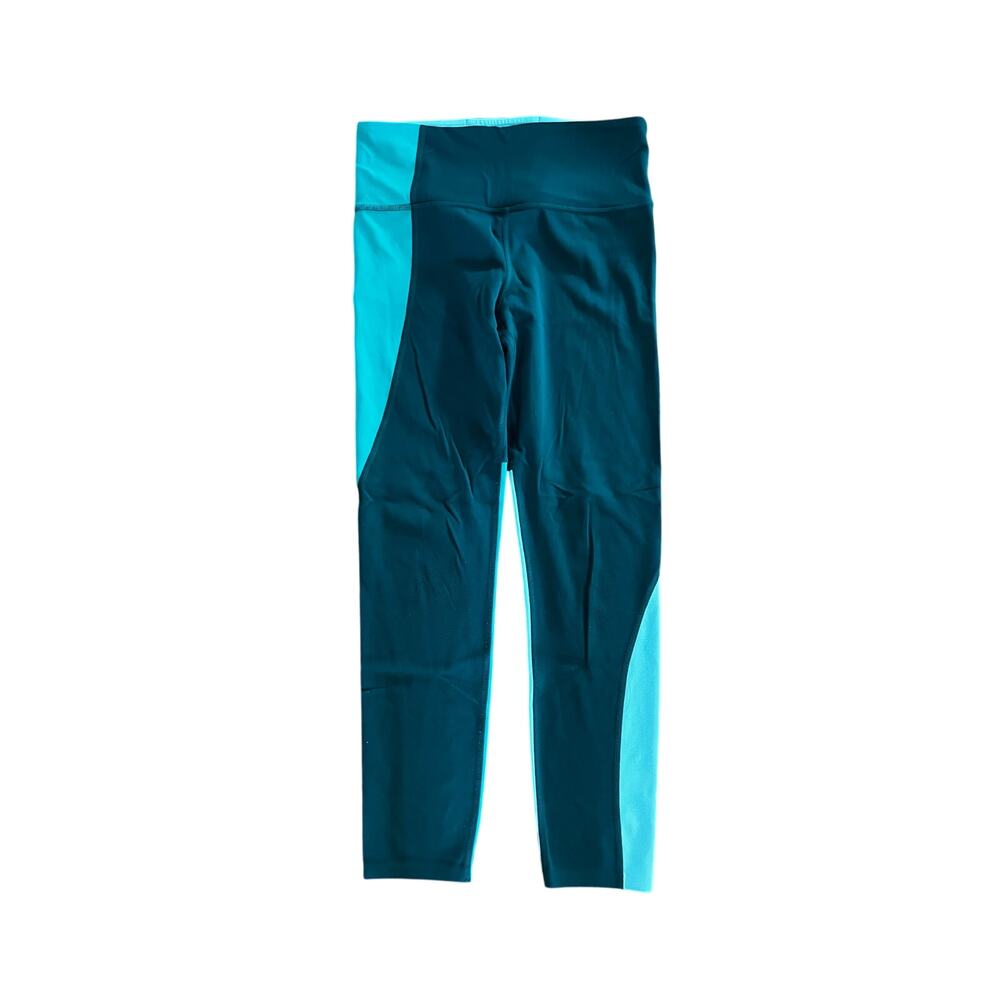 Athleta Elation Asym Colorblock 7/8 Tights in Dragonfly Green, S - Picture 2 of 6